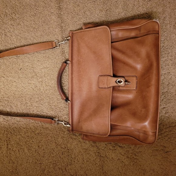 Vtg Coach 6457 British Tan Lexington Lap Top Work Bag - Picture 2 of 12